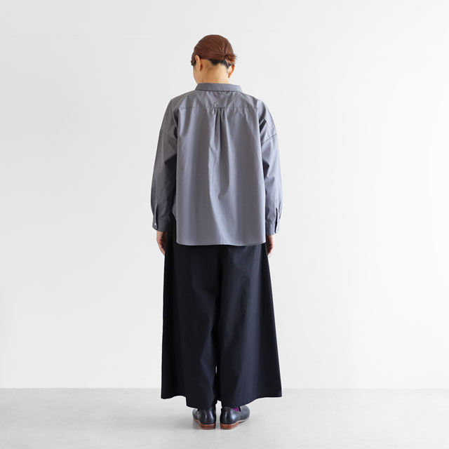 ギザコットンブロードワイドブラウス グレー F