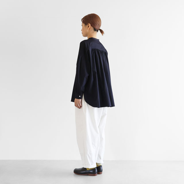 ギザコットンブロードバルーンスリーブブラウス グレー F