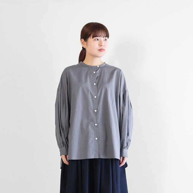 ギザコットンブロードバルーンスリーブブラウス グレー F
