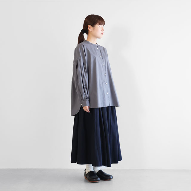 ギザコットンブロードバルーンスリーブブラウス グレー F