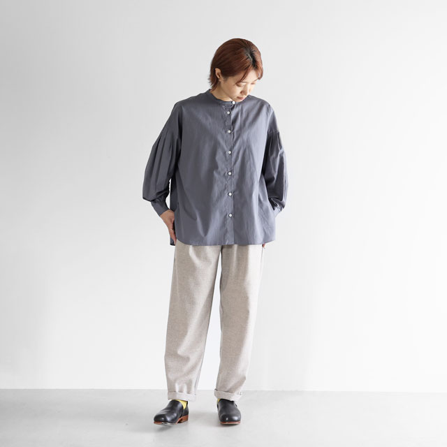 ギザコットンブロードバルーンスリーブブラウス グレー F