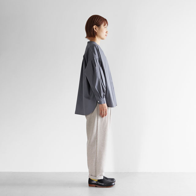 ギザコットンブロードバルーンスリーブブラウス グレー F