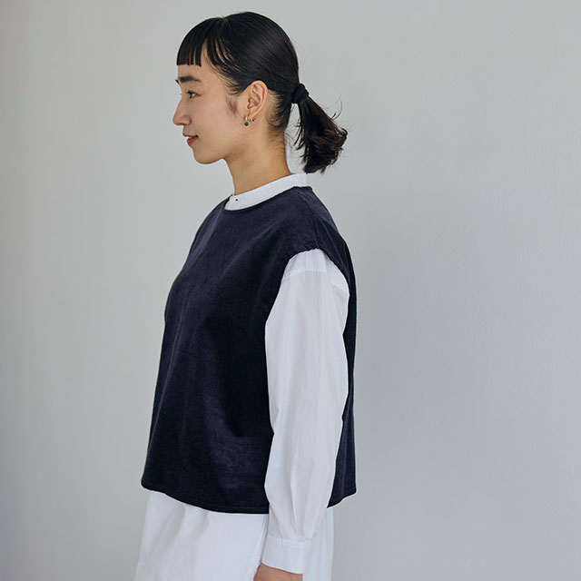 中川政七商店 綿麻のコール天 ベスト カーキ 綿麻のコール天 プルオーバーベスト｜衣料品｜中川政七商店 公式サイト