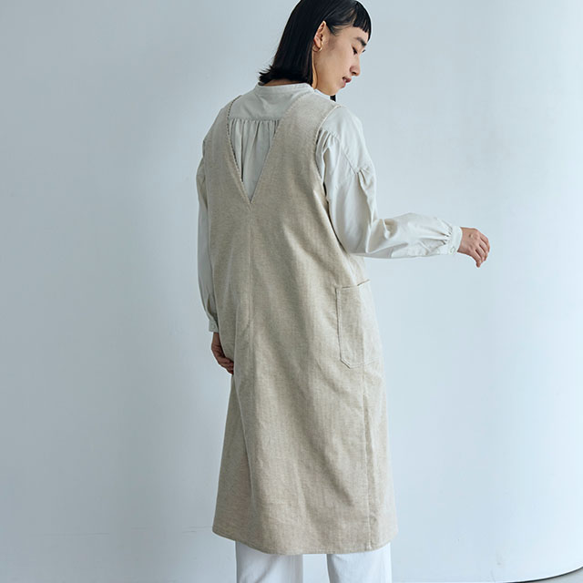 綿麻のコール天 ジャンパースカート