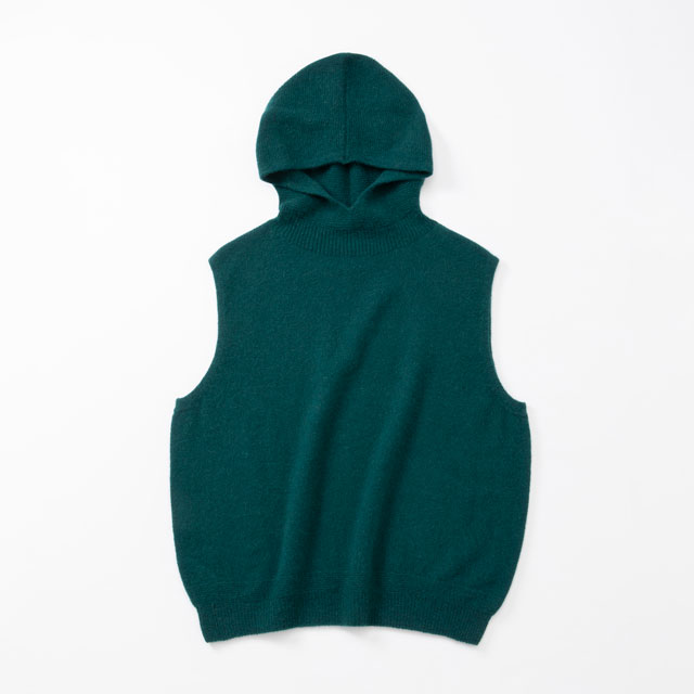 ウールフォックスのライトニットパーカーベスト