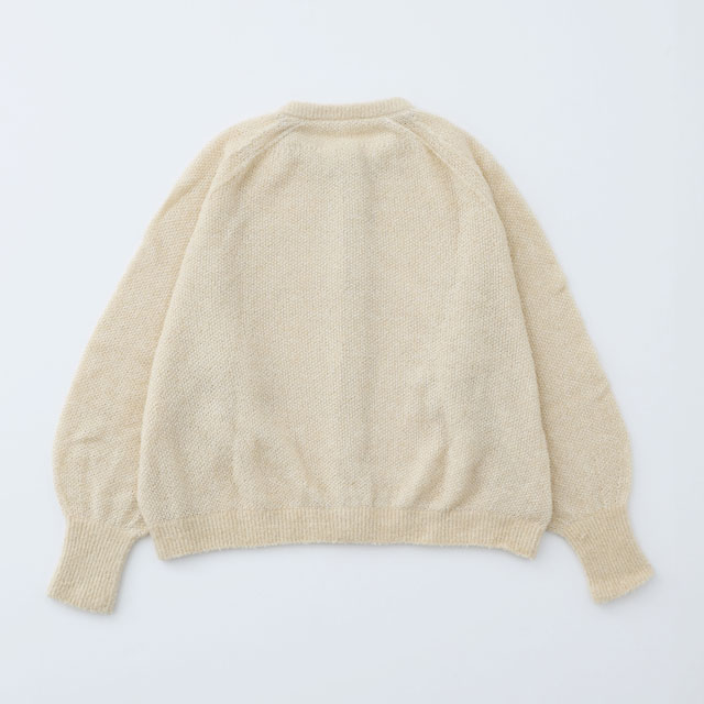 防縮ウールのブークレヤーンカーディガン