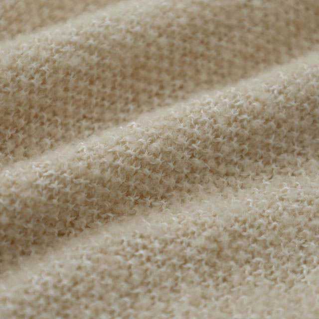 防縮ウールのブークレヤーンカーディガン