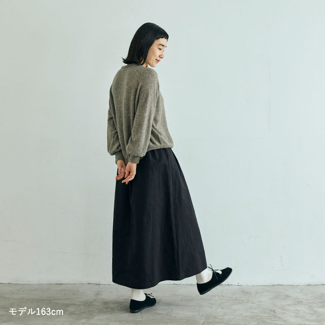 防縮ウールのブークレヤーンカーディガン