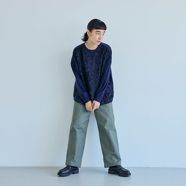 めぐり布 後ろボタンカットソー