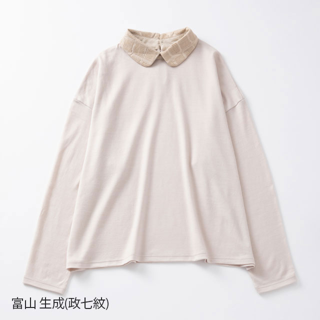 襟付きカットソー 富山 生成(政七紋)