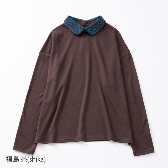 襟付きカットソー 福島 茶(shika)