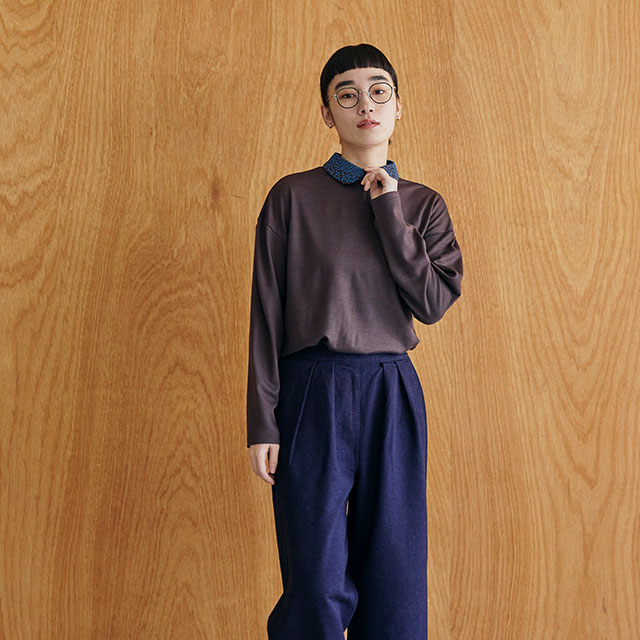 めぐり布 襟付きカットソー