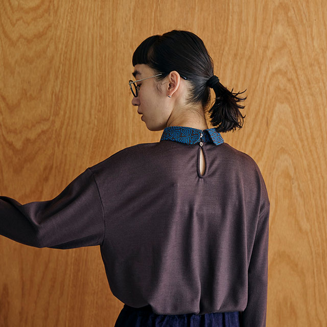 めぐり布 襟付きカットソー