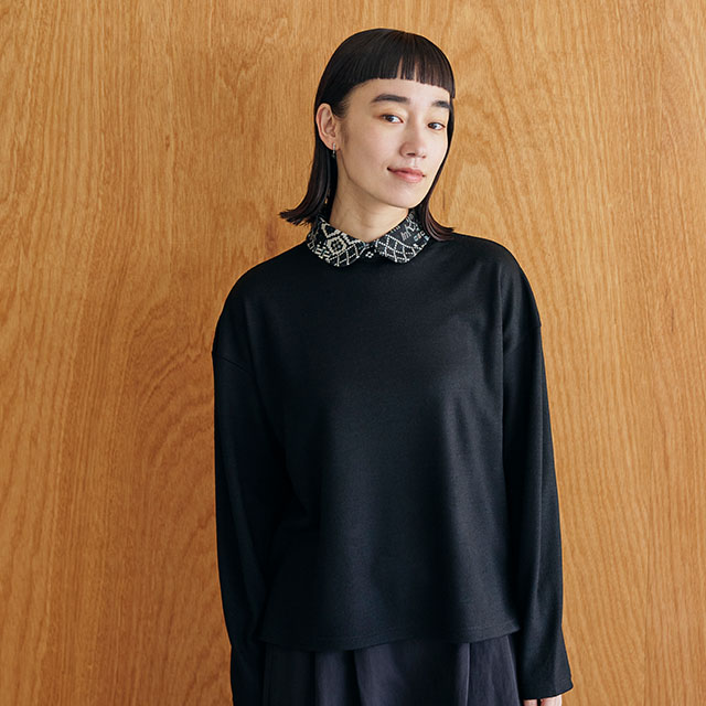 めぐり布 襟付きカットソー