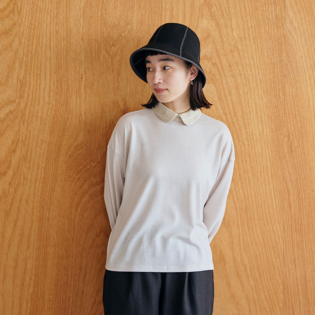 めぐり布 襟付きカットソー