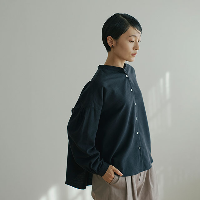 中川政七商店　2025秋冬発売　新品　やわらかネルのバックギャザーロングブラウス やわらかネルのバックギャザーロングブラウス｜衣料品｜中川政七