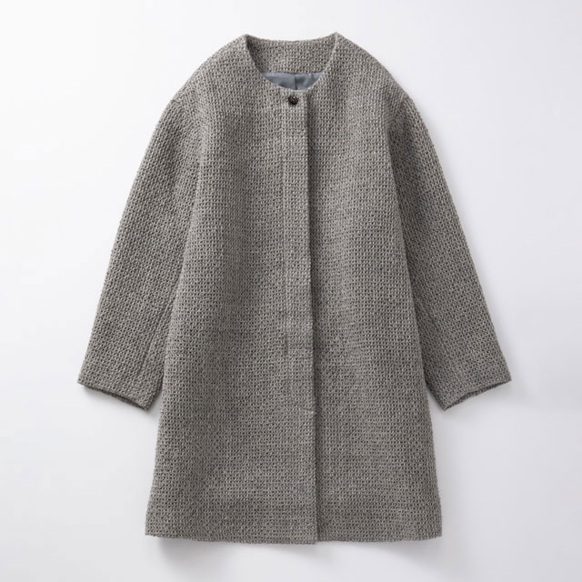 ウールアルパカのワッフル織コート