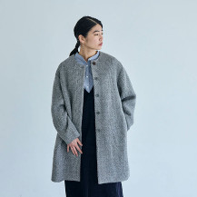ウールアルパカのワッフル織コート