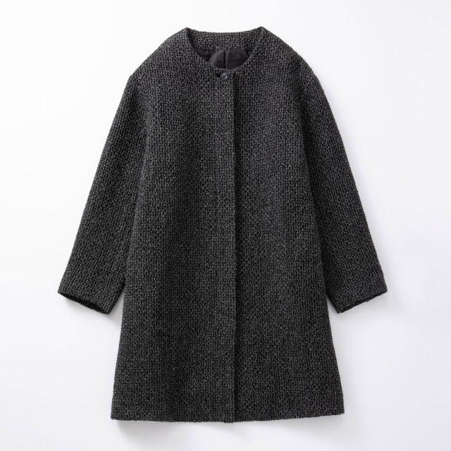 ウールアルパカのワッフル織コート