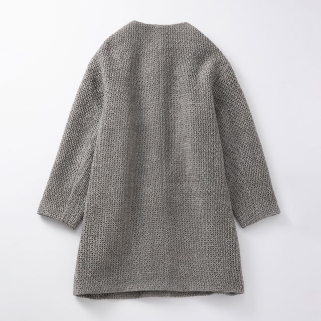 ウールアルパカのワッフル織コート