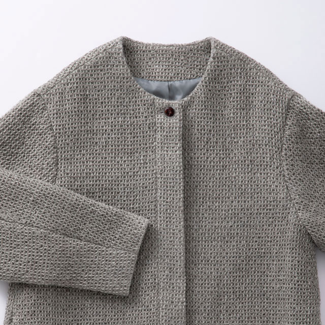 ウールアルパカのワッフル織コート