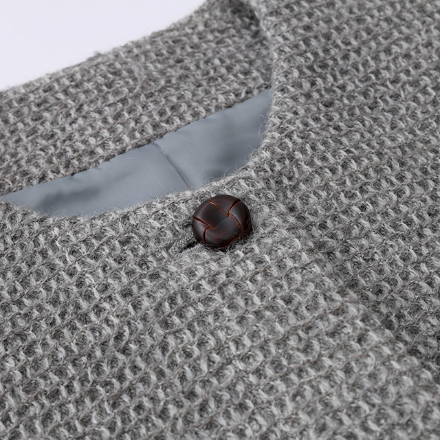 ウールアルパカのワッフル織コート