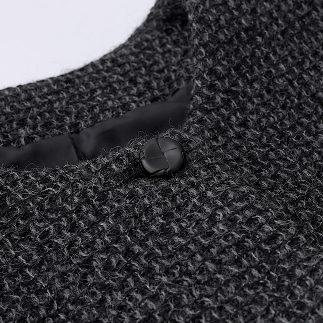 ウールアルパカのワッフル織コート