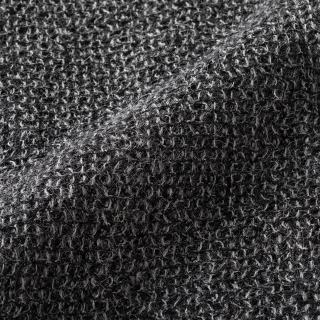 ウールアルパカのワッフル織コート