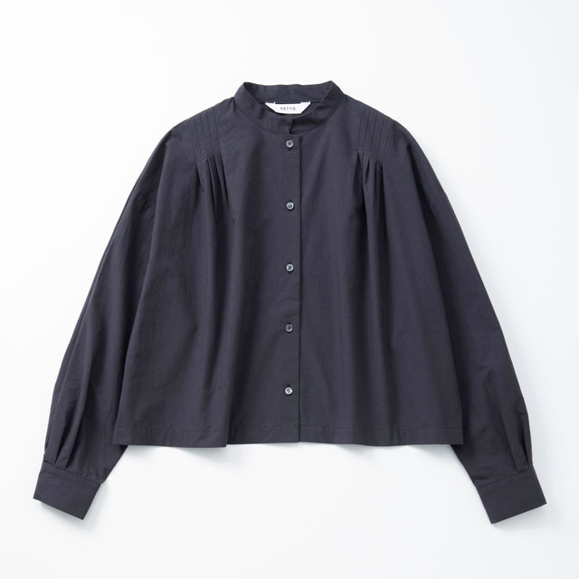 PLEATS SHIRT	ネイビー