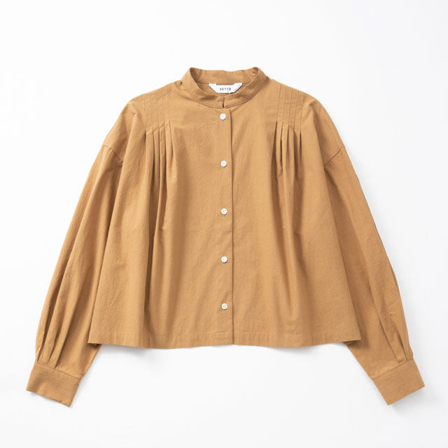 PLEATS SHIRT	ベージュ