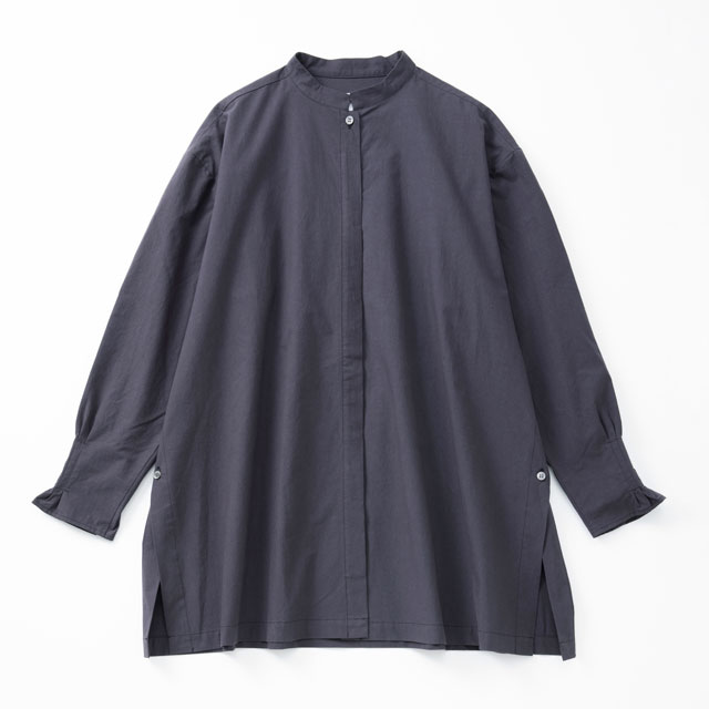 PLEATS LONG SHIRT	ネイビー