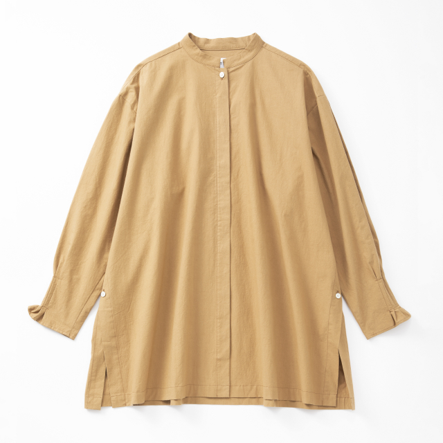 PLEATS LONG SHIRT	ベージュ