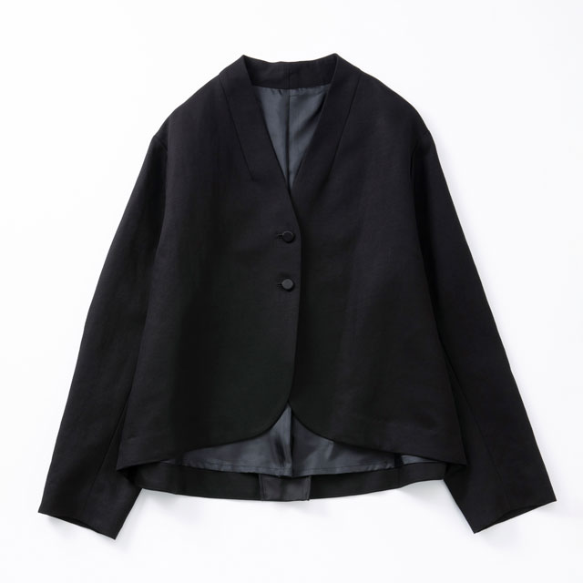 リネンコットンとサテンのジャケット