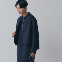 リネンコットンとサテンのジャケット