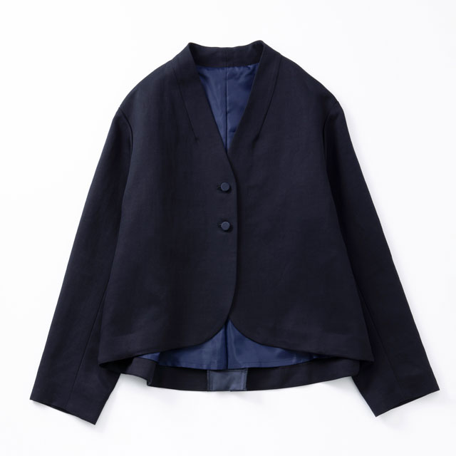 リネンコットンとサテンのジャケット