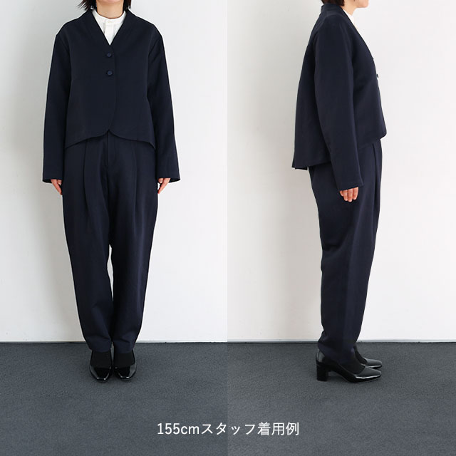 リネンコットンとサテンのジャケット