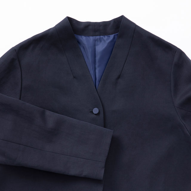 リネンコットンとサテンのジャケット
