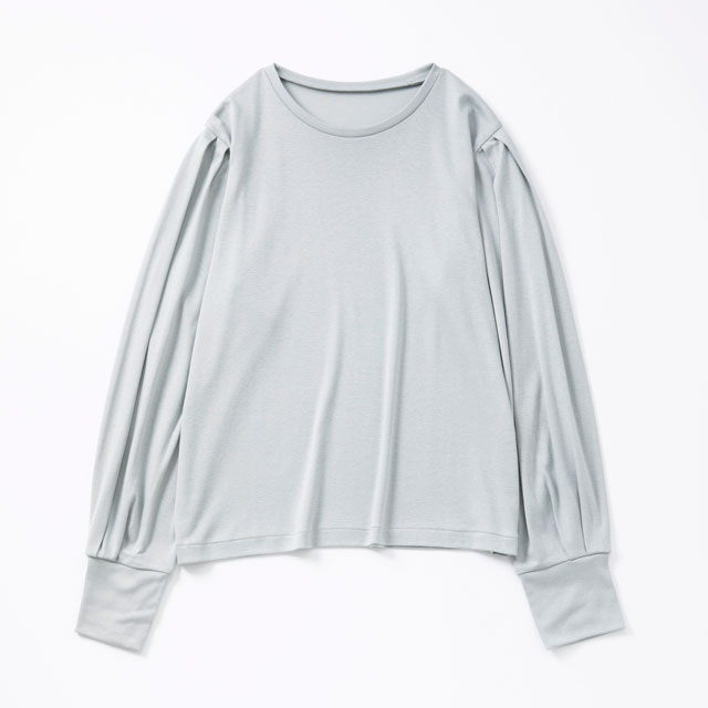 綿カシミヤのタック袖プルオーバー