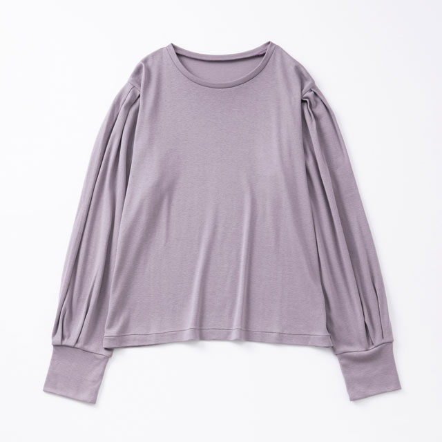 綿カシミヤのタック袖プルオーバー