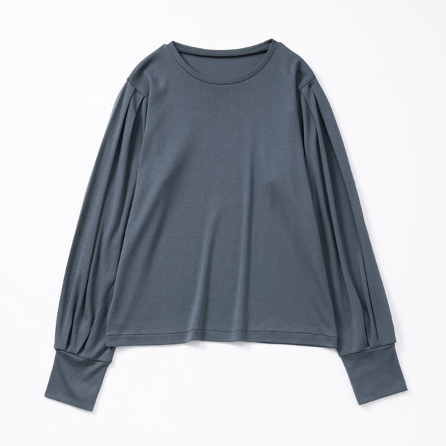 綿カシミヤのタック袖プルオーバー