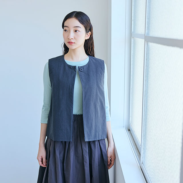 さらさら綿の七分袖プルオーバー