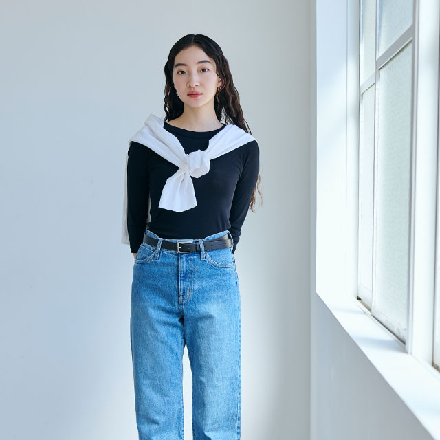 さらさら綿の七分袖プルオーバー