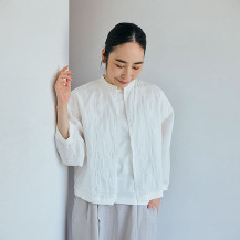 刺繍の七分袖羽織り 丸紋