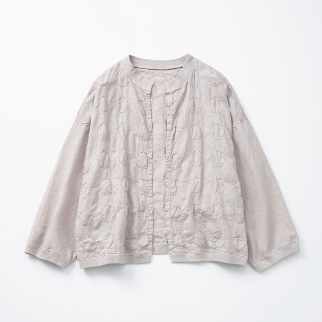 刺繍の七分袖羽織り 丸紋