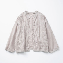 刺繍の七分袖羽織り 丸紋