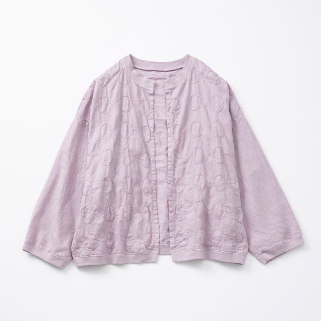 刺繍の七分袖羽織り 丸紋