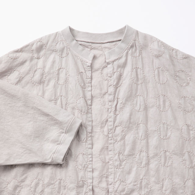 刺繍の七分袖羽織り 丸紋