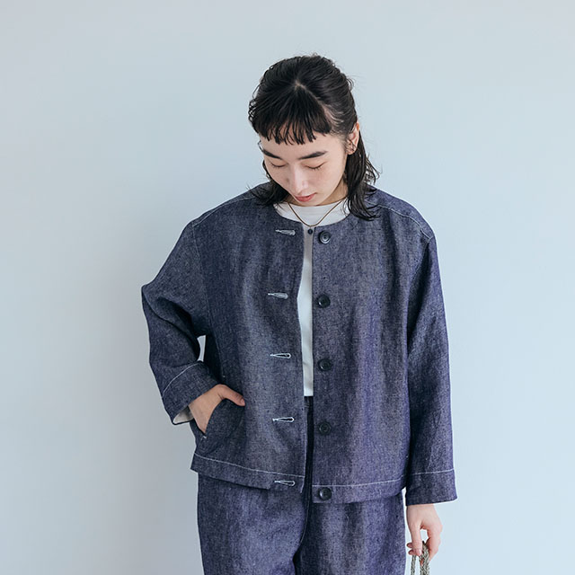 リネンデニムのジャケット