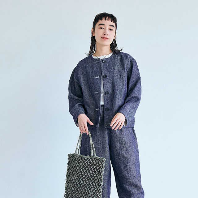 リネンデニムのジャケット