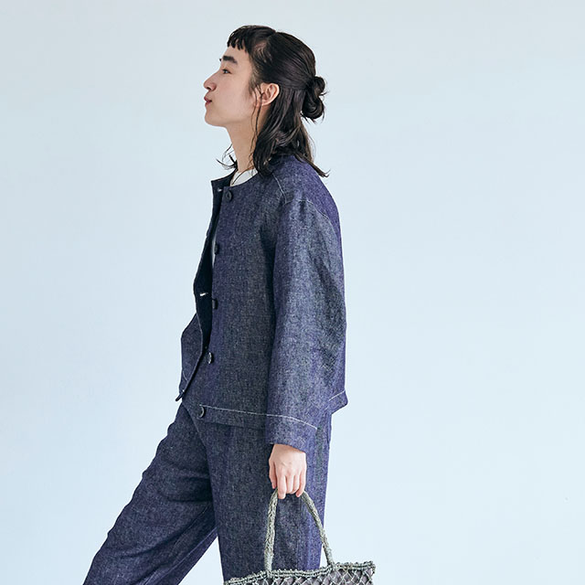 リネンデニムのジャケット